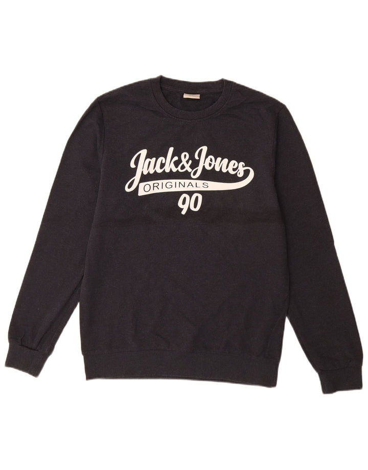 Jack & Jones Ανδρικό γραφικό φούτερ Jumper Small Navy Blue από βαμβάκι