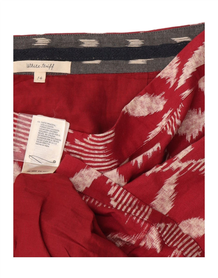 White Stuff Γυναικεία Μίνι Φούστα UK 14 Μεγάλη W34 Βουργουνδί Floral Βαμβακερή