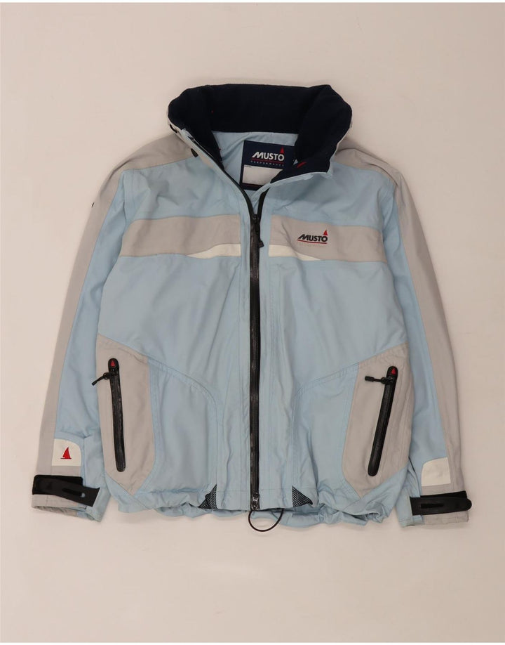 Musto γυναικείο μπουφάν βροχής με κουκούλα UK 10 Small Blue Colourblock