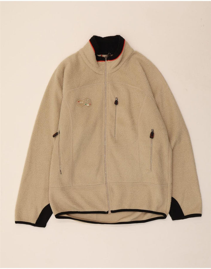 Fila Ανδρικό Fleece Jacket UK 38 Medium Beige Colourblock