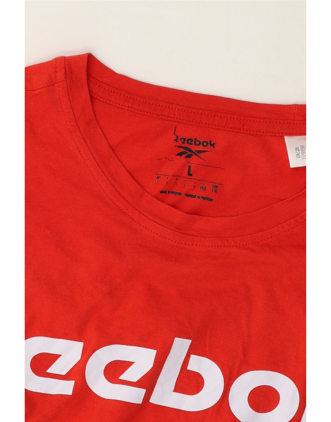 Ανδρικό γραφικό T-Shirt Reebok Top μεγάλο κόκκινο βαμβακερό