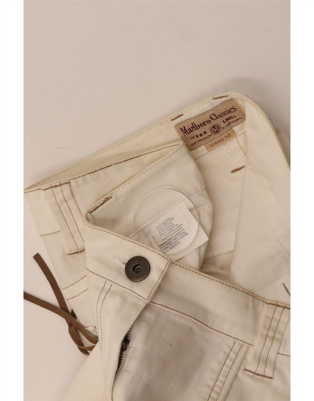 MARLBORO CLASSICS Γυναικεία Μίνι Ψηλόμεση Φούστα EU 50 3XL W36 Λευκό βαμβακερό