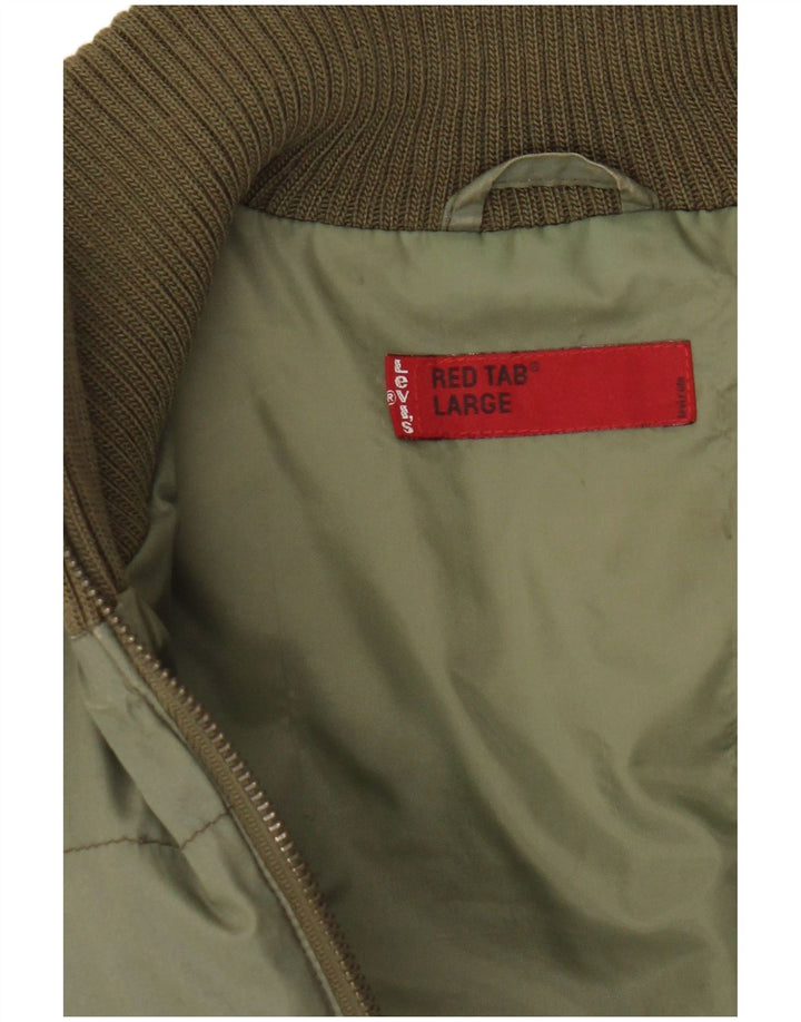 Levi's Mens Padded Gilet UK 40 Large Green Cotton