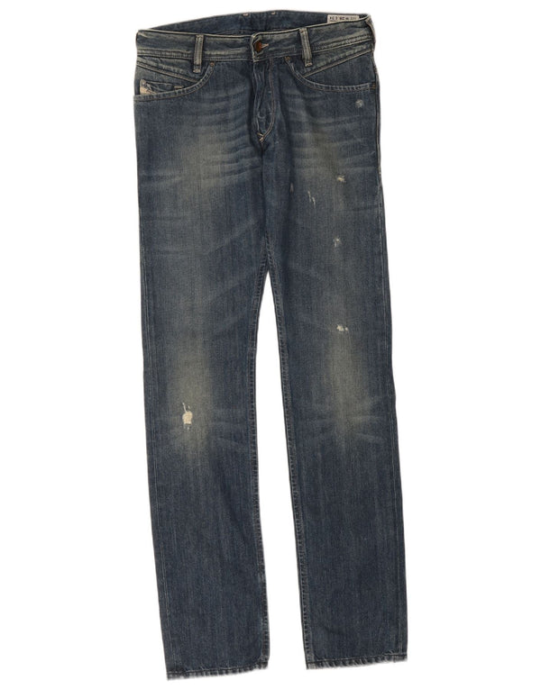 Diesel Mens Poiak Distressed Slim Jeans W28 L34 Μπλε βαμβακερό