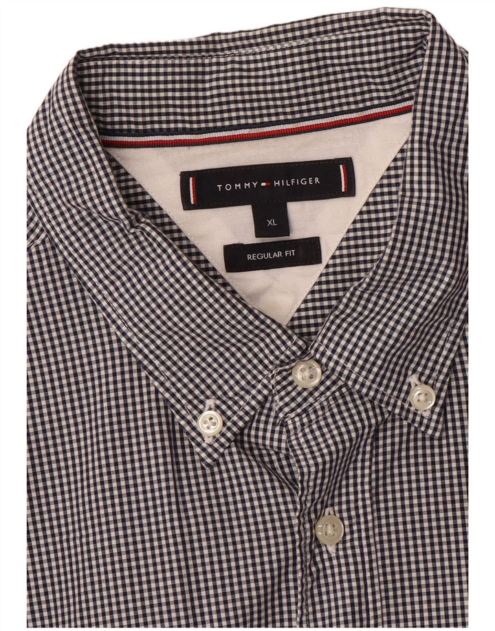 TOMMY HILFIGER Ανδρικό πουκάμισο με κανονική εφαρμογή XL γκρι Gingham