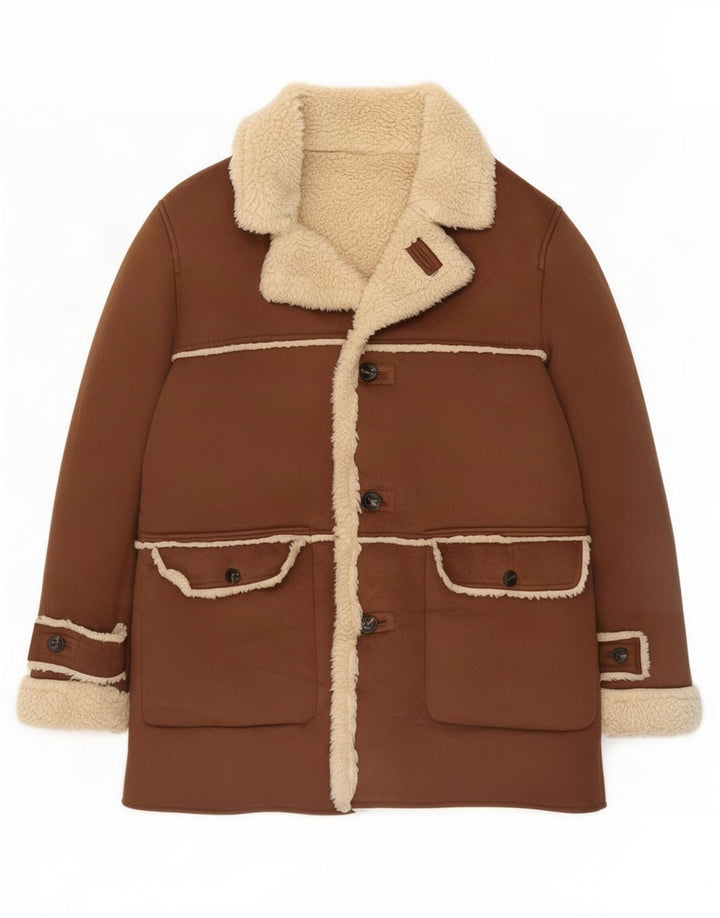 Zara Ανδρικό Σέρπα Μπουφάν UK 42 XL Καφέ Πολυεστέρας