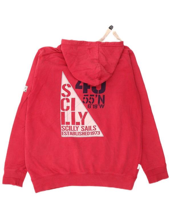 Ανδρικό γραφικό κουκούλα VINTAGE Μεσαίο κόκκινο βαμβακερό