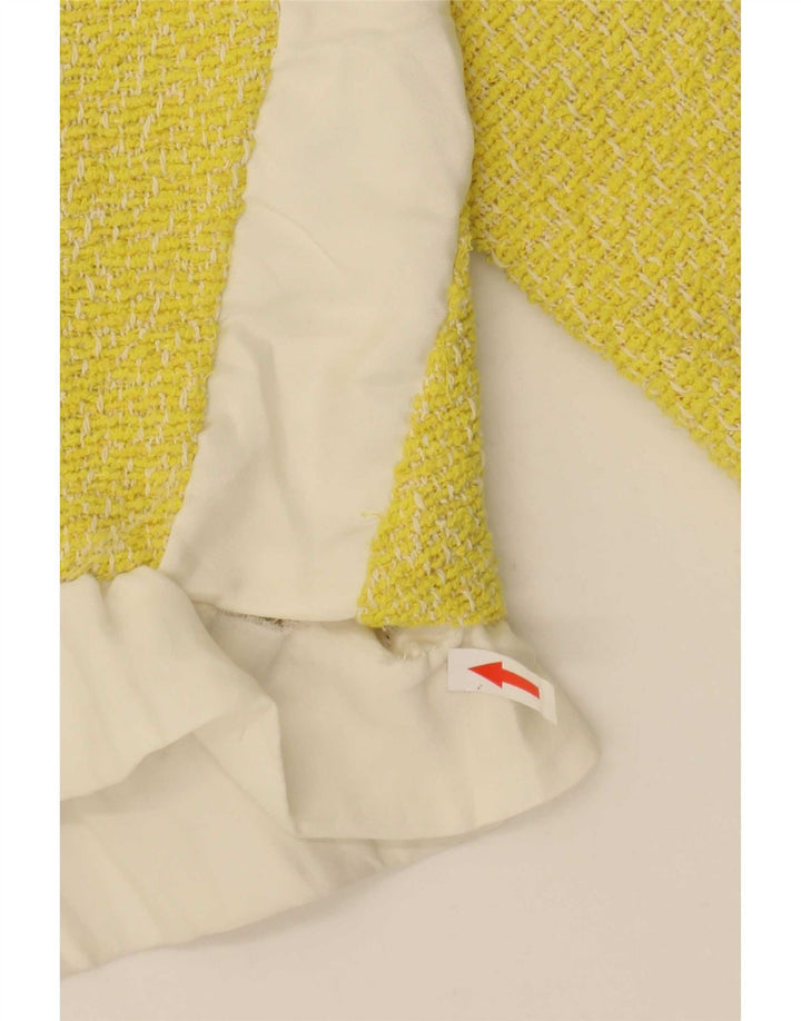 Zara Γυναικείο μπουφάν σακάκι με φερμουάρ UK 14 Medium Yellow Colourblock
