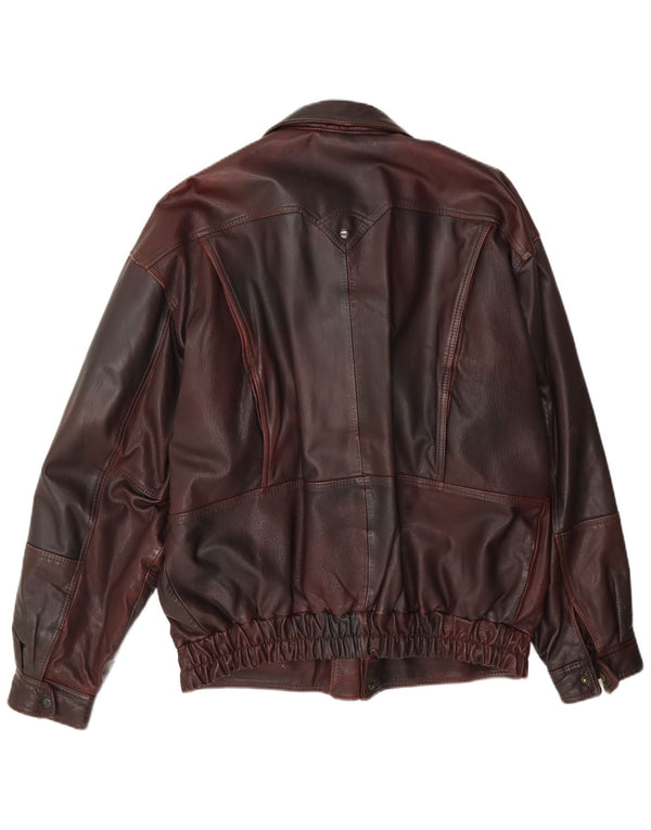 Vintage Ανδρικό Δερμάτινο Μπουφάν IT 50 Large Burgundy