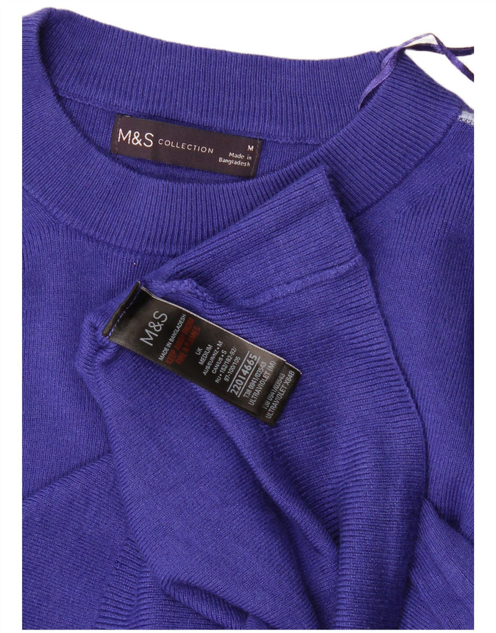 Marks & Spencer Γυναικείο πουλόβερ με λαιμόκοψη UK 14 μεσαία μπλε βισκόζη