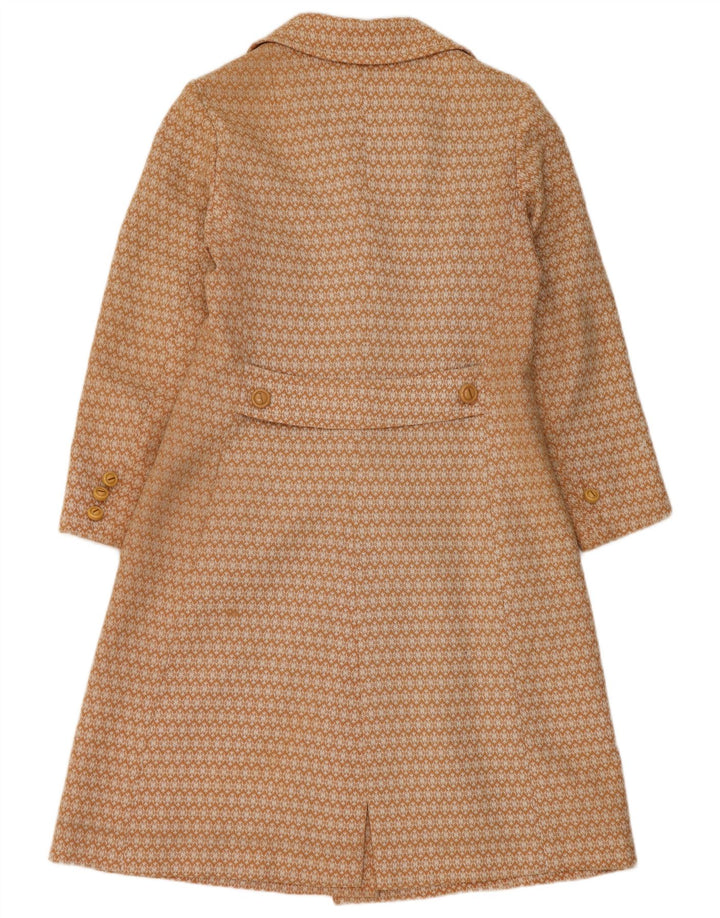 Vintage γυναικείο πανωφόρι UK 10 Small Beige Geometric