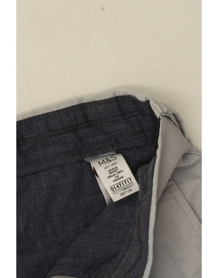 Ανδρικό σορτς Chino Marks & Spencer W34 μεγάλο γκρι βαμβακερό
