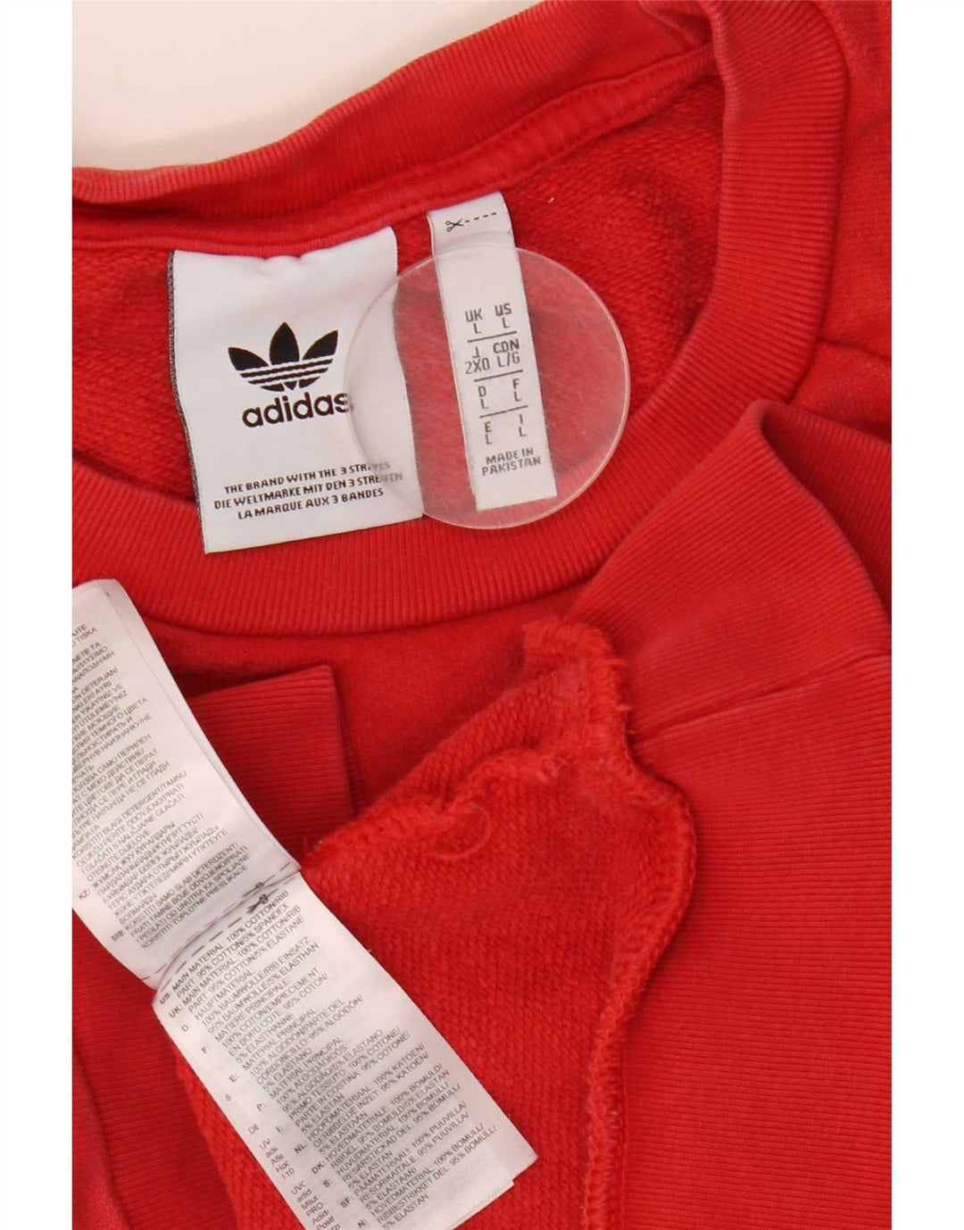 Ανδρικό γραφικό φούτερ Adidas Jumper μεγάλο κόκκινο βαμβακερό