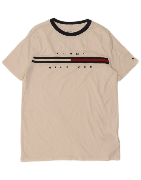 Tommy Hilfiger Boys Graphic T-Shirt Top 15-16 ετών XL Λευκό βαμβακερό