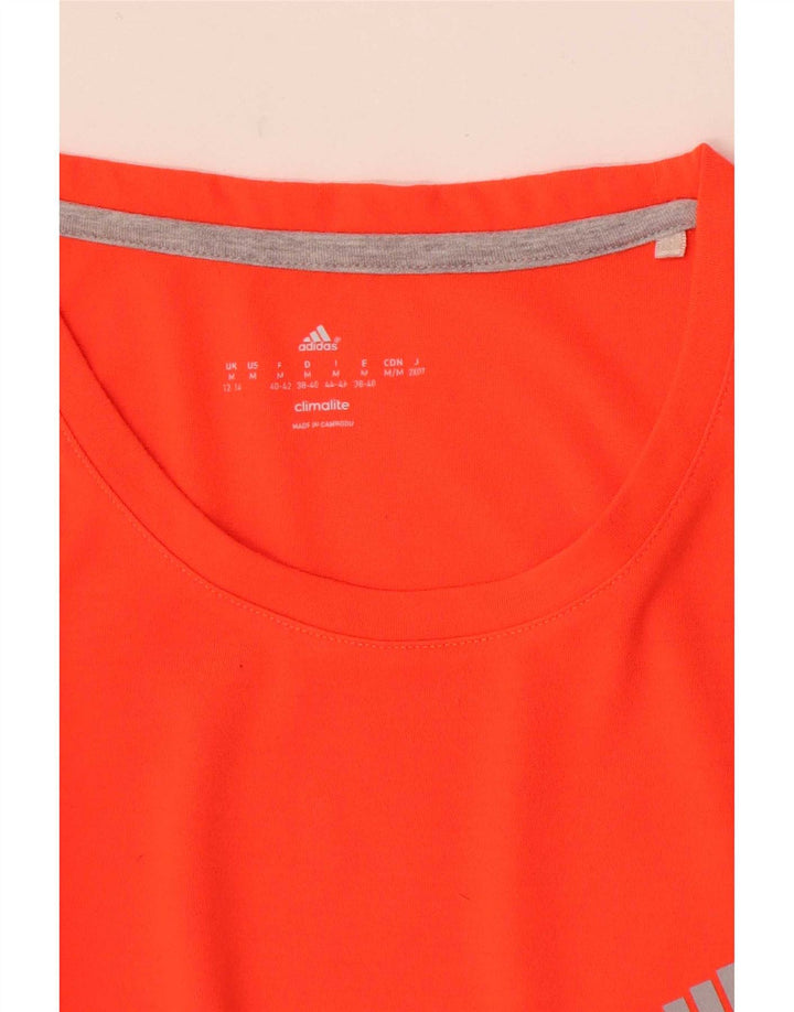 Adidas Γυναικείο T-Shirt Climalite Top UK 12/14 Medium Orange