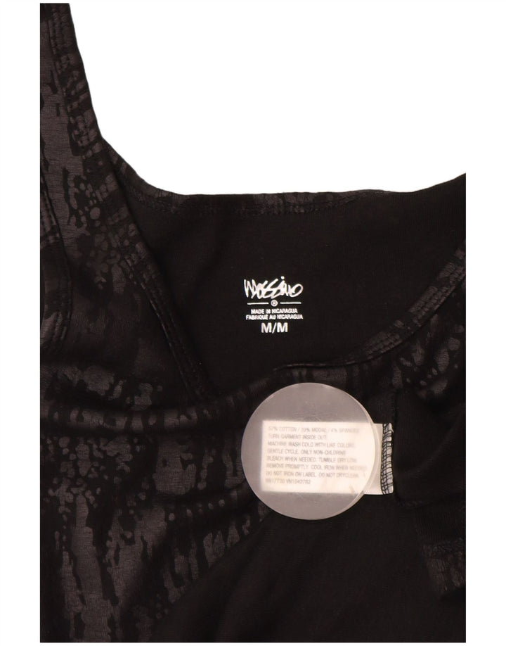 MOSSIMO Γυναικείο γιλέκο UK 12 μεσαίο μαύρο βαμβακερό ζωικό στάμπα