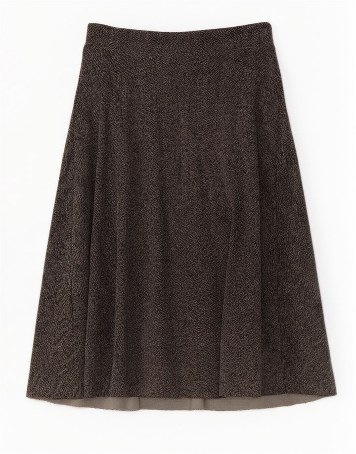 Zara Γυναικεία Φούστα Midi A-Line Μεγάλη W32 Γκρι Ψαροκόκκαλο