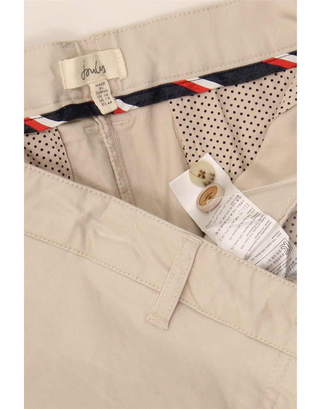 JOULES Γυναικείο Slim Cropped Παντελόνι UK 16 Large W36 L25 Beige βαμβακερό