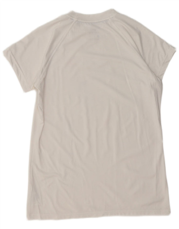 Γυναικείο γραφικό T-shirt NIKE Dri Fit Top 12 μεσαίου λευκού πολυεστέρα