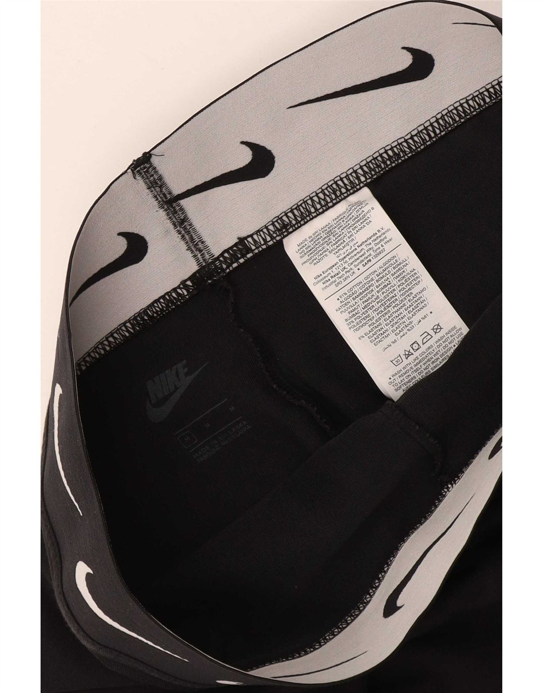 Γυναικεία γραφικά Crop κολάν Nike UK 12 μεσαία μαύρα βαμβακερά