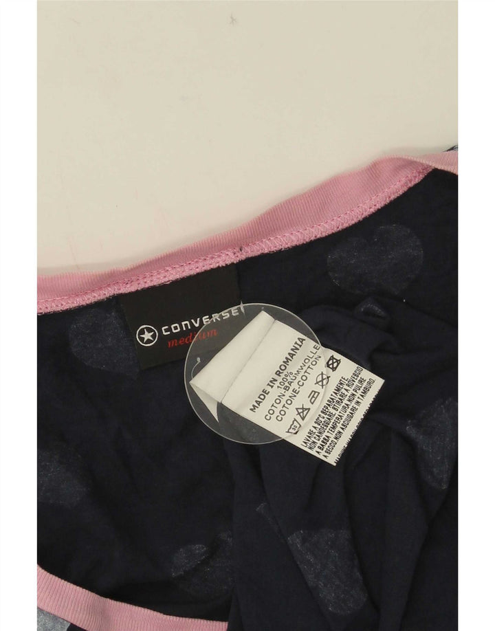 Γυναικείο μπλουζάκι Converse Abstract Pattern Top UK 12 Medium Navy Blue Heart