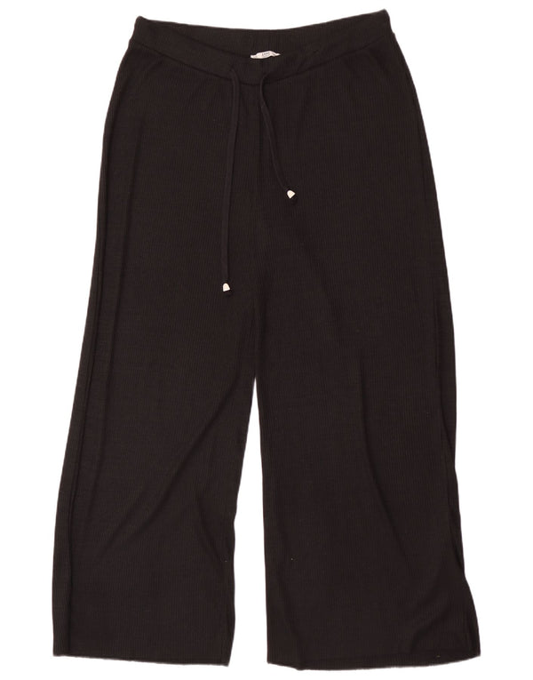 Zara Γυναικεία Φαρδιά Φόρμα Παντελόνια UK 18 XL Μαύρο