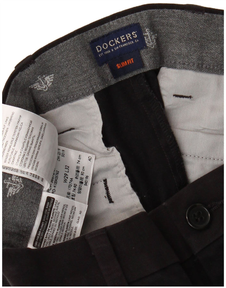DOCKERS Ανδρικό παντελόνι Chino Slim Fit W29 L29 Μαύρο βαμβακερό