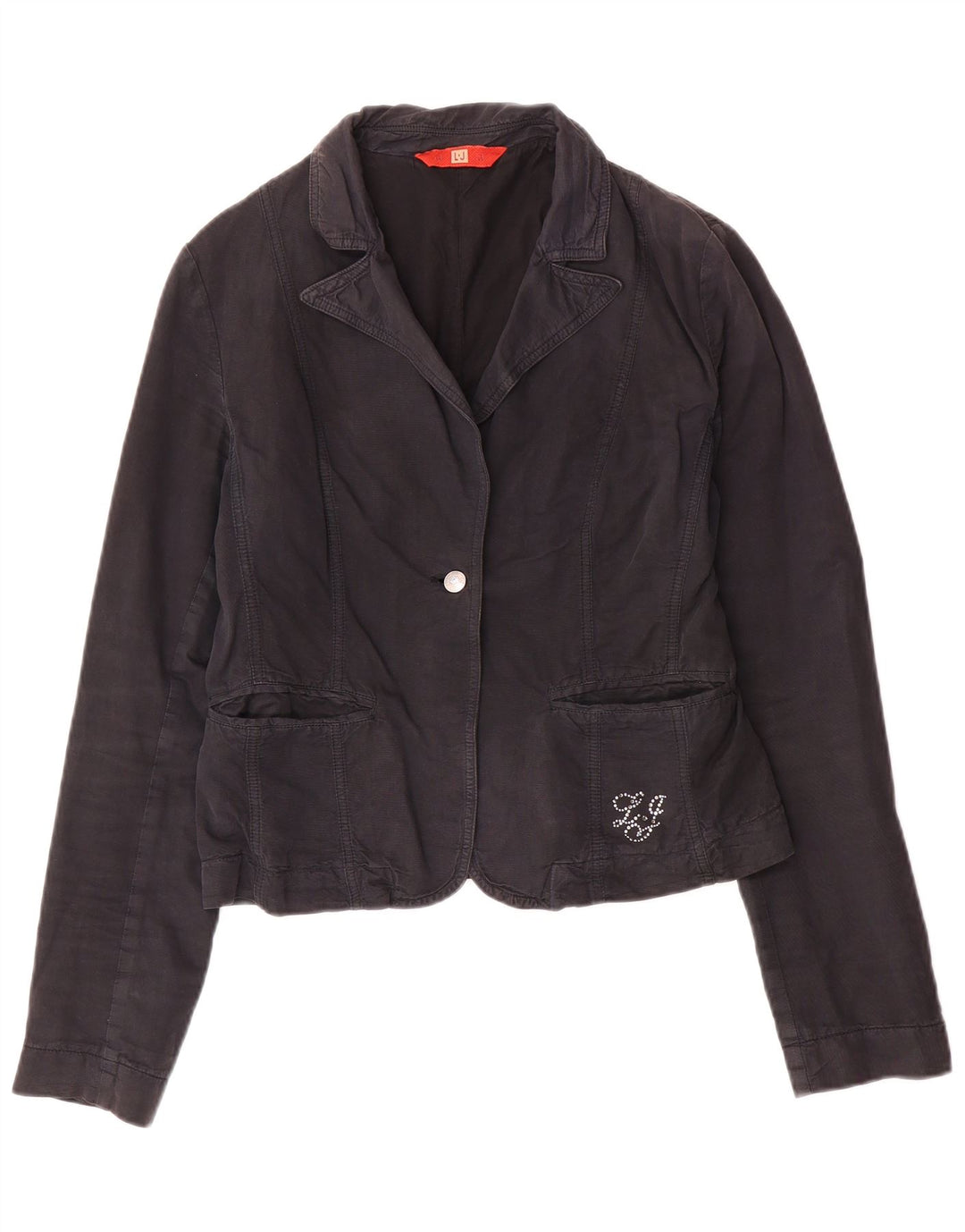 Liu Jo Γυναικείο Μπουφάν 1 Button Blazer IT 46 Large Navy Blue από βαμβάκι