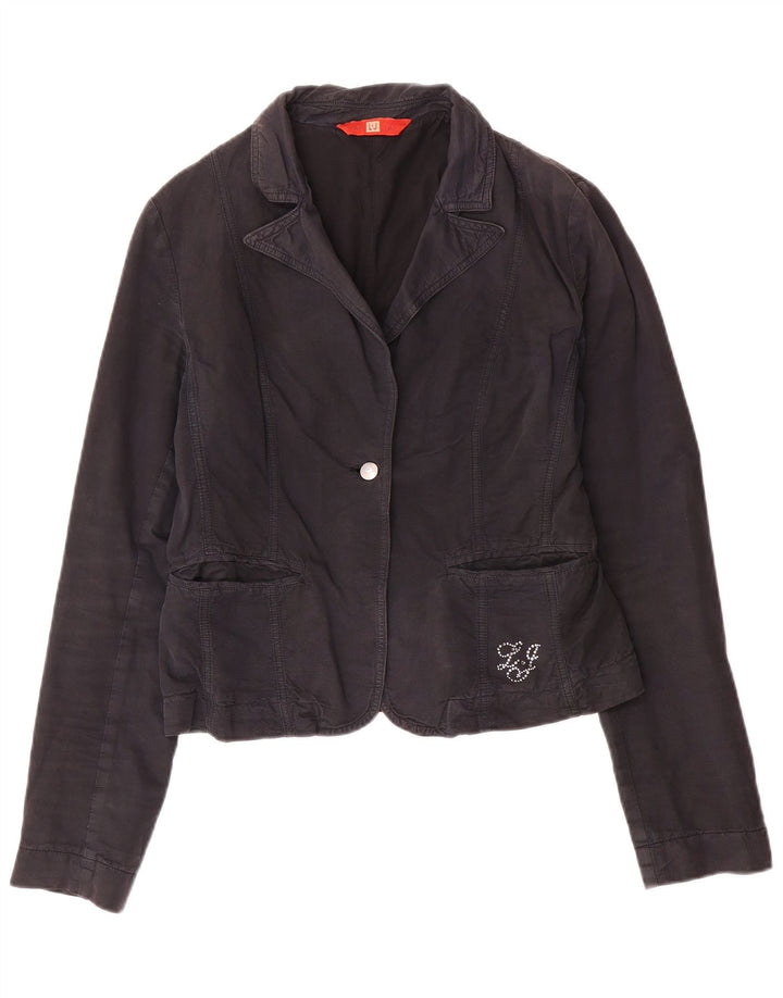 Liu Jo Γυναικείο Μπουφάν 1 Button Blazer IT 46 Large Navy Blue από βαμβάκι
