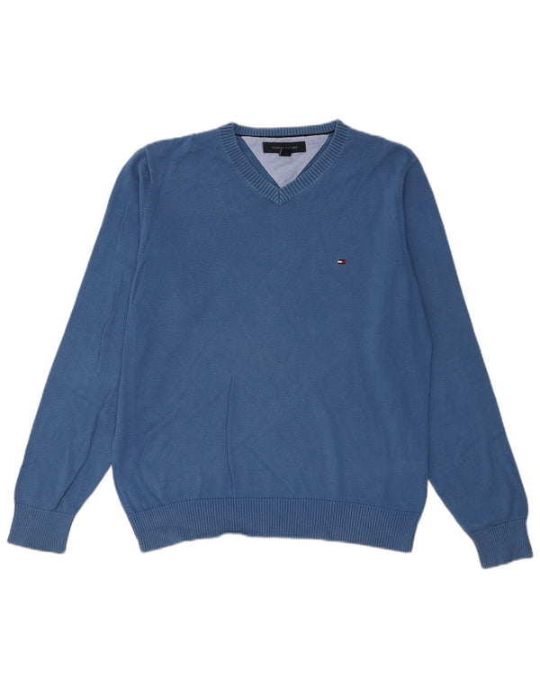 TOMMY HILFIGER Ανδρικό πουλόβερ με λαιμόκοψη με V λαιμόκοψη, μεσαίο βαμβακερό