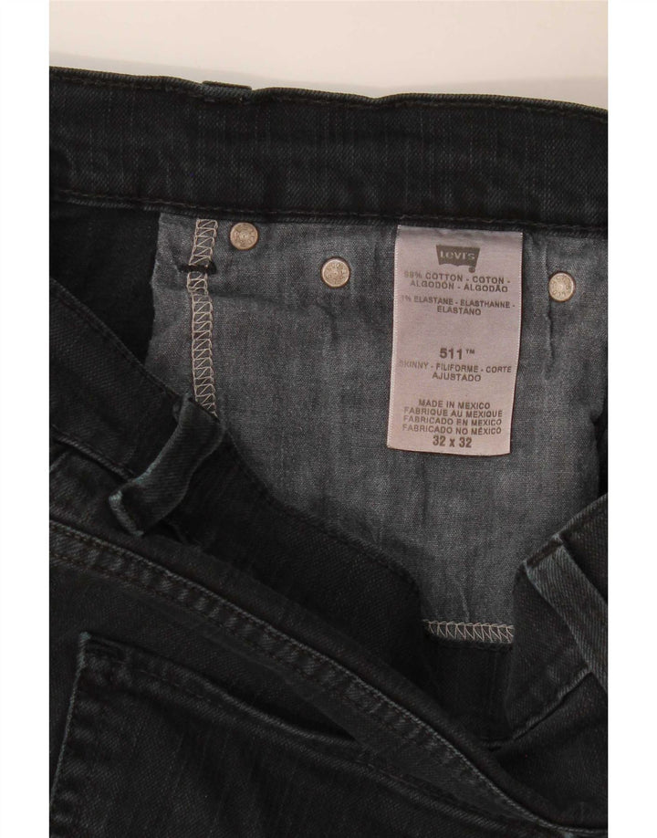 Levi's Mens 511 Slim Jeans W32 L30 Μαύρο βαμβακερό