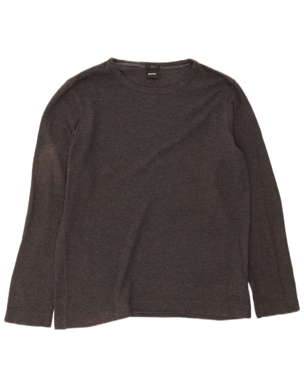 Hugo Boss Mens Slim Fit Top Long Sleeve Large Grey Cotton