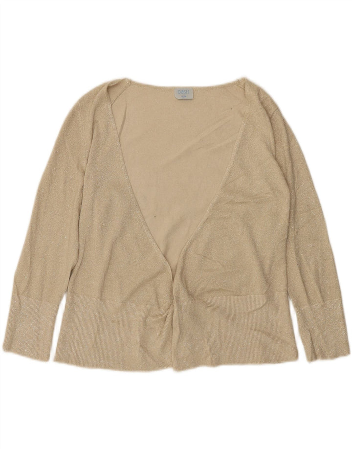 Γυναικεία ανοιχτή ζακέτα Oasis UK 10 Small Beige Viscose