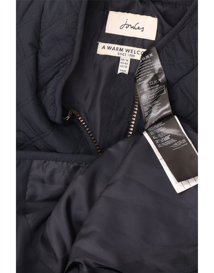 Joules Womens Quilted Gilet UK 14 Large Navy Blue Polyester