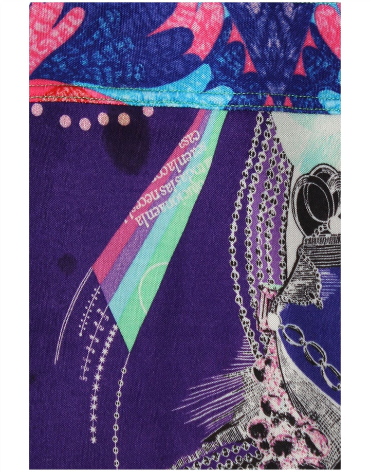 CUSTO BARCELONA Γυναικείο φόρεμα με αφηρημένο σχέδιο A-Line UK 4 XS Purple