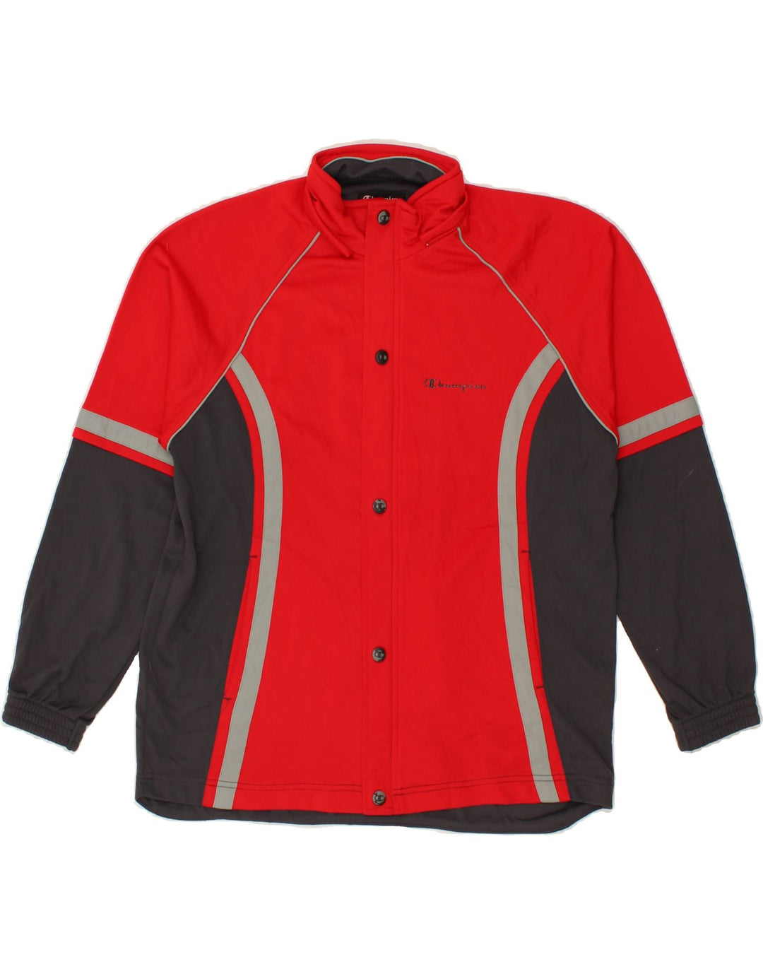 CHAMPION Mens Tracksuit Top Jacket UK 38 Medium Red Colourblock Polyester Vintage Champion and Second-Hand Champion from Messina Hembry 