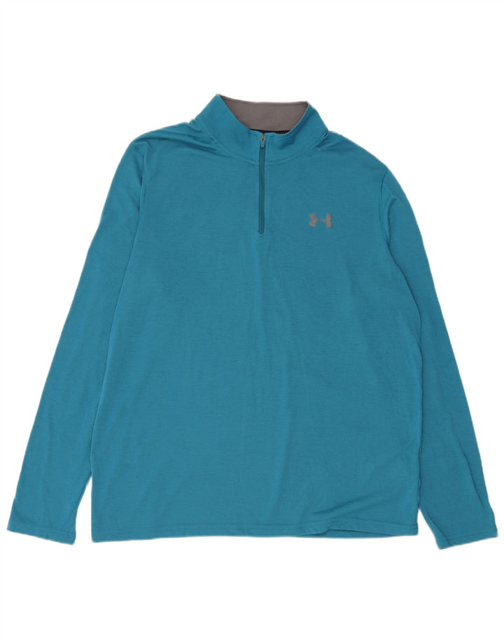 Ανδρική φόρμα πουλόβερ με φερμουάρ Heat Gear Under Armour Top Large Blue