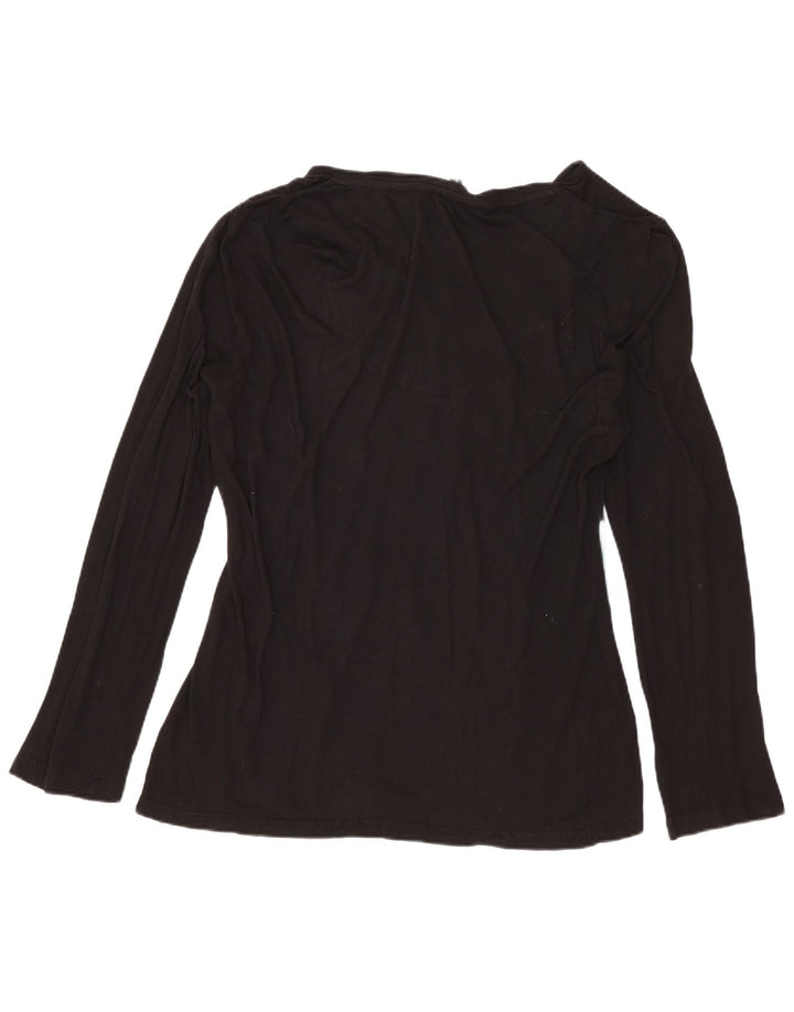 DESIGUAL Γυναικείο γραφικό τοπ μακρυμάνικο UK 16 μεγάλο μαύρο