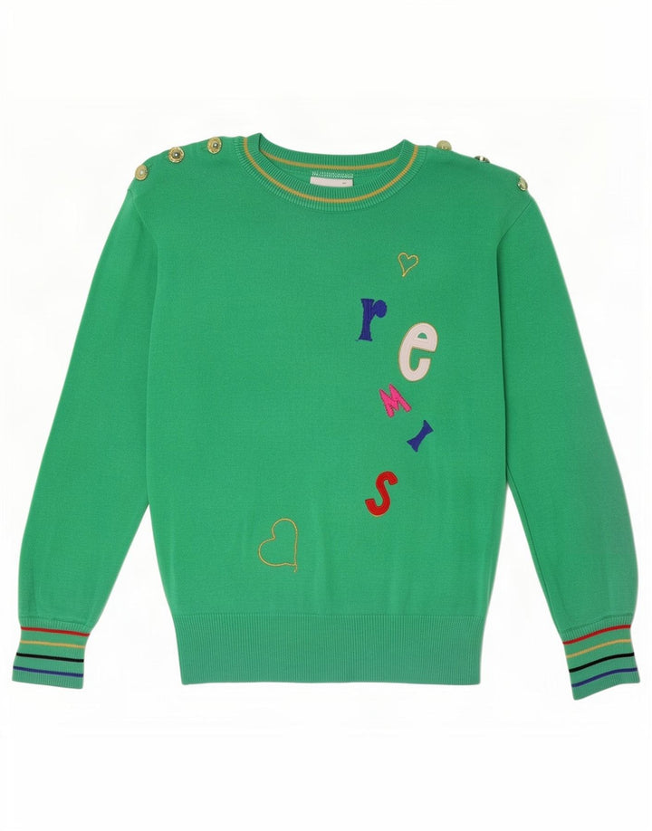 Γυναικείο πουλόβερ Basler Graphic Crew Neck Jumper UK 14 Medium Green