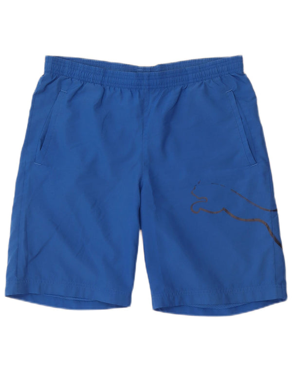 Puma Boys Graphic Sport Short 13-14 Years Blue Polyester