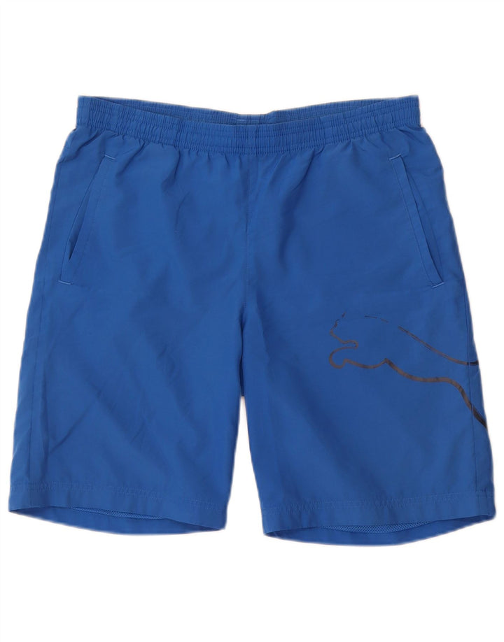 Puma Boys Graphic Sport Short 13-14 Years Blue Polyester