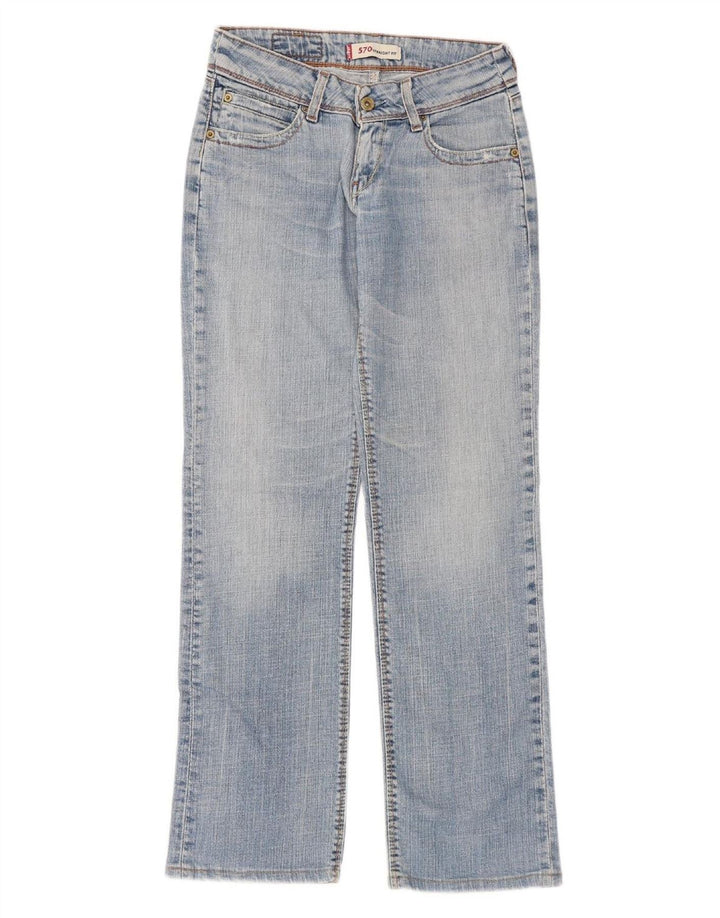 LEVI'S Womens 570 Straight Jeans W27 L30 Blue Cotton