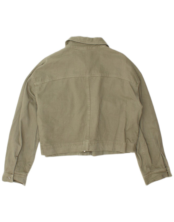 Zara Γυναικείο Τζιν Μπουφάν UK 16 Large Khaki Cotton