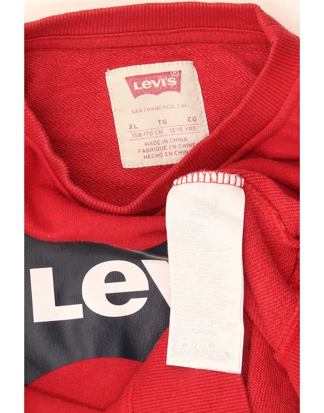 Levi's Boys Graphic Φούτερ Jumper 13-14 ετών XL Κόκκινο βαμβακερό