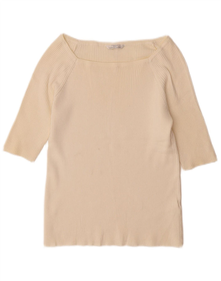 Marks & Spencer Γυναικείο πουλόβερ με μανίκια 3/4 UK 14 Large White