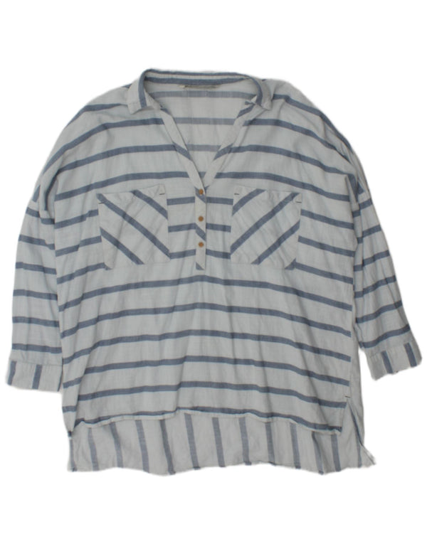Zara Γυναικεία Μπλούζα Oversized Top UK 18 XL Μπλε ριγέ