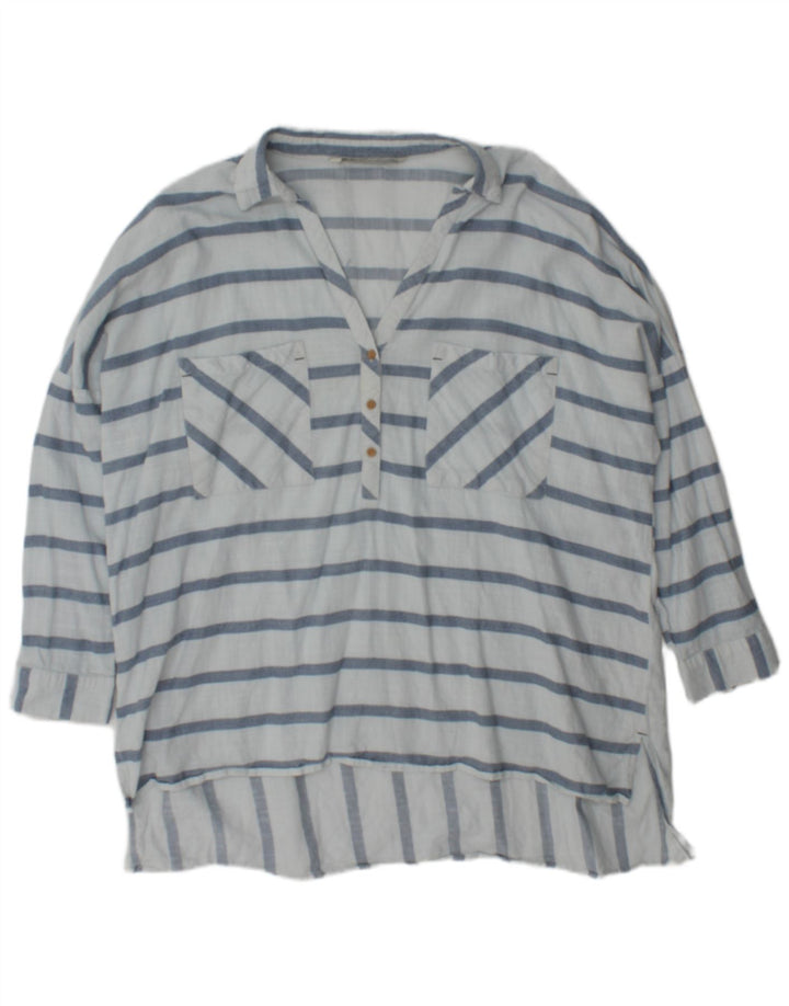 Zara Γυναικεία Μπλούζα Oversized Top UK 18 XL Μπλε ριγέ