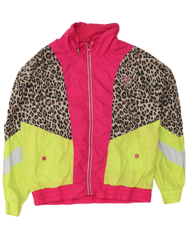Vintage γυναικεία αθλητική φόρμα τοπ μπουφάν UK 18 XL πολύχρωμη στάμπα ζώων