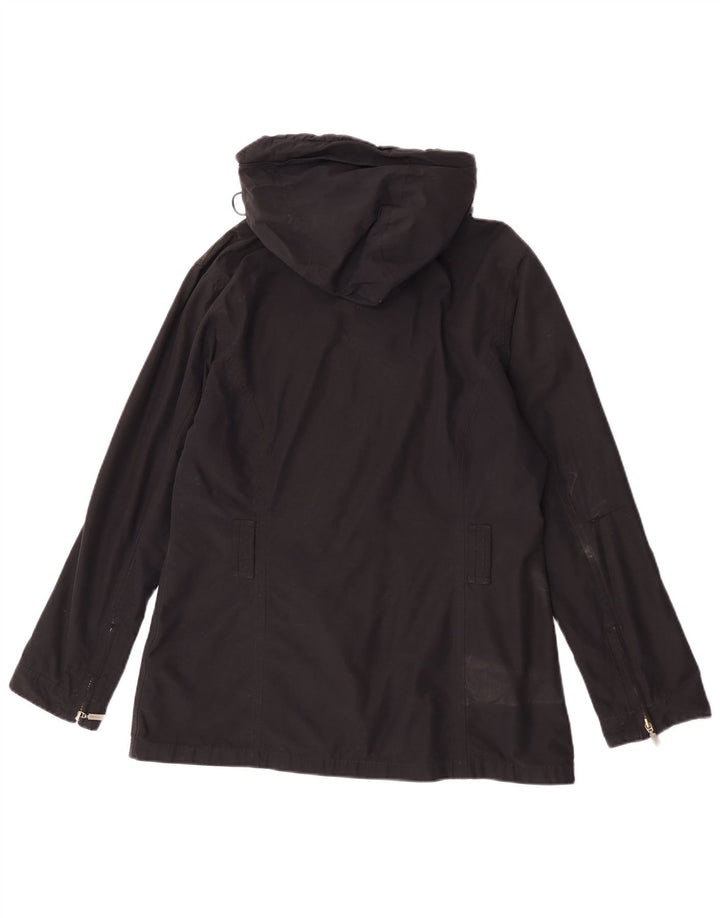 Barbour Γυναικείο μπουφάν βροχής με κουκούλα UK 14 μεγάλο μαύρο βαμβακερό