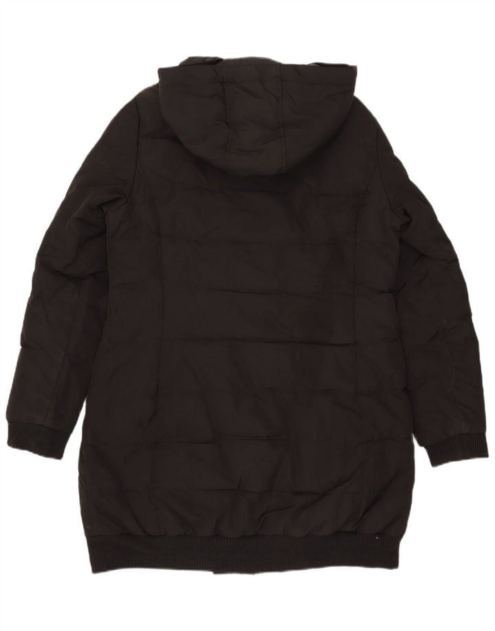Zara Γυναικείο παλτό με κουκούλα UK 18 XL Μαύρο Πολυεστέρας